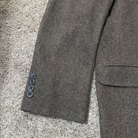 Oscar de la Renta Men's Brown Sport Coat 46R Blazer Jacket Merino Wool Lambswool - Picture 2 of 15